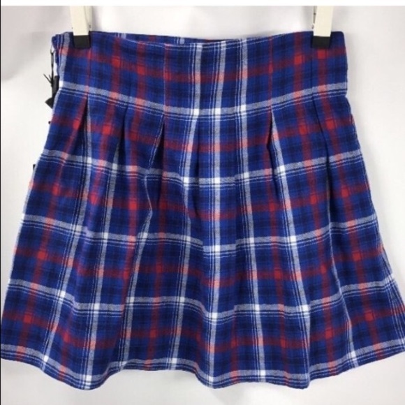 🍂🍁 Fall Dolls Kill Freestyle Revolution Blue Plaid Mini Skirt Sz JXL - Picture 4 of 6